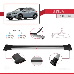 Subaru XV 2018-2021 Arası ile Uyumlu FLY Model Ara Atkı Tavan Barı GRİ 3 ADET BAR thumb 4
