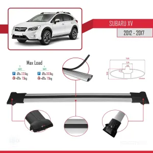 Subaru XV 2012-2017 Arası ile Uyumlu FLY Model Ara Atkı Tavan Barı GRİ 3 ADET BAR thumb 4