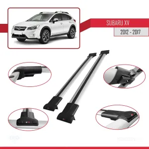 Subaru XV 2012-2017 Arası ile uyumlu FLY Model Ara Atkı Tavan Barı GRİ thumb 5