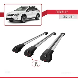 Subaru XV 2012-2017 Arası ile uyumlu ACE-1 Ara Atkı Tavan Barı GRİ 3 ADET BAR thumb 4