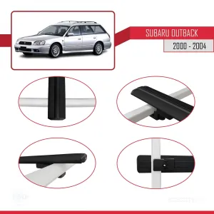 Subaru Outback 2000-2004 Arası ile uyumlu Basic Model Ara Atkı Tavan Barı SİYAH 3 ADET thumb 4