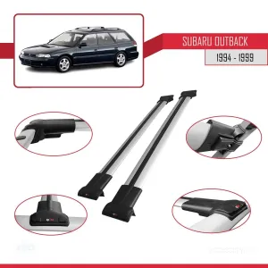 Subaru Outback 1994-1999 Arası ile uyumlu FLY Model Ara Atkı Tavan Barı GRİ thumb 5