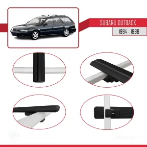 Subaru Outback 1994-1999 Arası ile uyumlu Basic Model Ara Atkı Tavan Barı SİYAH 3 ADET thumb 4