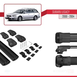 Subaru Legacy 2000-2004 Arası ile uyumlu ACE-1 Ara Atkı Tavan Barı SİYAH thumb 5