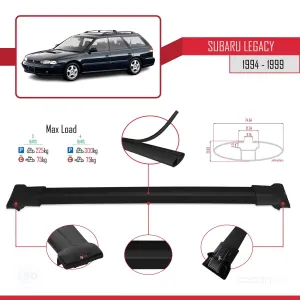 Subaru Legacy 1994-1999 Arası ile uyumlu FLY Model Ara Atkı Tavan Barı SİYAH 3 ADET BAR thumb 4