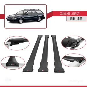 Subaru Legacy 1994-1999 Arası ile uyumlu FLY Model Ara Atkı Tavan Barı SİYAH 3 ADET BAR thumb 5