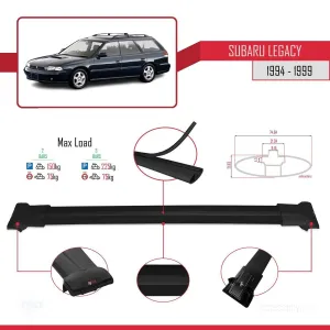 Subaru Legacy 1994-1999 Arası ile uyumlu FLY Model Ara Atkı Tavan Barı SİYAH thumb 4