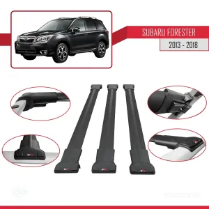 Subaru Forester 2013-2018 Arası ile Uyumlu FLY Model Ara Atkı Tavan Barı SİYAH 3 ADET BAR thumb 5