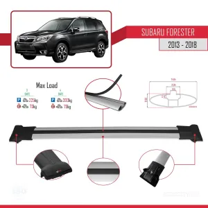 Subaru Forester 2013-2018 Arası ile Uyumlu FLY Model Ara Atkı Tavan Barı GRİ 3 ADET BAR thumb 4