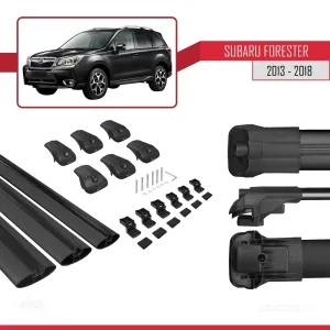 Subaru Forester 2013-2018 Arası ile uyumlu ACE-1 Ara Atkı Tavan Barı SİYAH 3 ADET BAR thumb 5