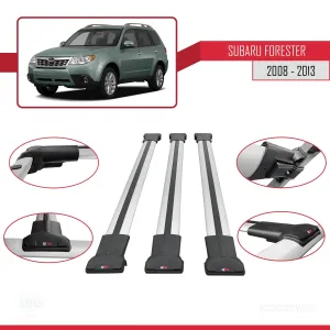 Subaru Forester 2008-2013 Arası ile Uyumlu FLY Model Ara Atkı Tavan Barı GRİ 3 ADET BAR thumb 5