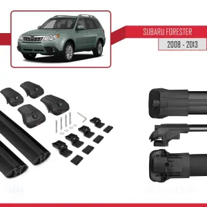 Subaru Forester 2008-2013 Arası ile uyumlu ACE-1 Ara Atkı Tavan Barı SİYAH thumb 5