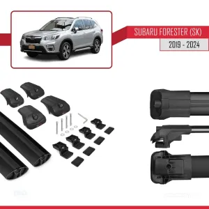 Subaru Forester (SK) 2019 ve Sonrası ile uyumlu ACE-1 Ara Atkı Tavan Barı SİYAH thumb 5