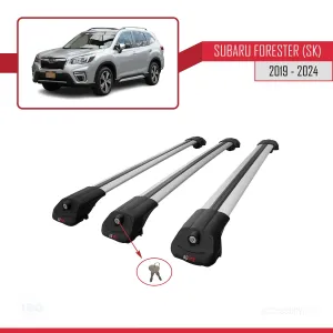 Subaru Forester (SK) 2019 ve Sonrası ile uyumlu ACE-1 Ara Atkı Tavan Barı GRİ 3 ADET BAR thumb 4