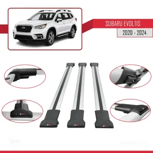 Subaru Evoltis 2020 ve Sonrası ile Uyumlu FLY Model Ara Atkı Tavan Barı GRİ 3 ADET BAR thumb 5