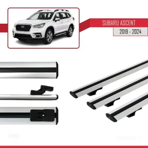 Subaru Ascent 2019 ve Sonrası ile uyumlu Basic Model Ara Atkı Tavan Barı GRİ 3 ADET thumb 5