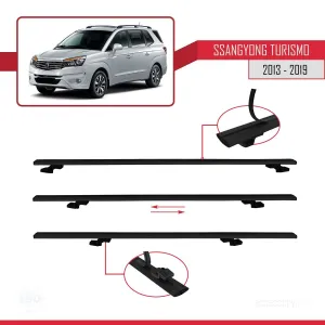 Ssangyong Turismo 2013-2019 Arası ile uyumlu Basic Model Ara Atkı Tavan Barı SİYAH 3 ADET thumb 5