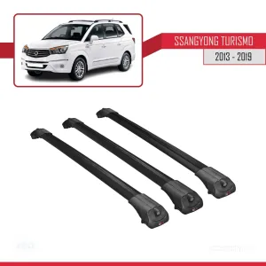 Ssangyong Turismo 2013-2019 Arası ile uyumlu ACE-1 Ara Atkı Tavan Barı SİYAH 3 ADET BAR thumb 3