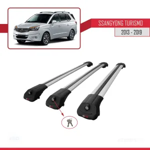 Ssangyong Turismo 2013-2019 Arası ile uyumlu ACE-1 Ara Atkı Tavan Barı GRİ 3 ADET BAR thumb 4