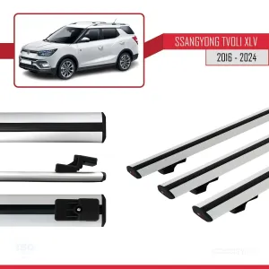 Ssangyong Tivoli XLV 2016 ve Sonrası ile uyumlu Basic Model Ara Atkı Tavan Barı GRİ 3 ADET thumb 5
