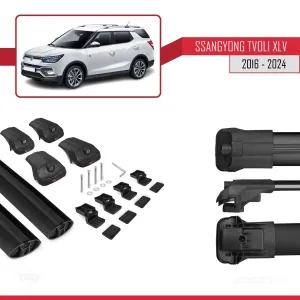 Ssangyong Tivoli XLV 2016 ve Sonrası ile uyumlu ACE-1 Ara Atkı Tavan Barı SİYAH thumb 5