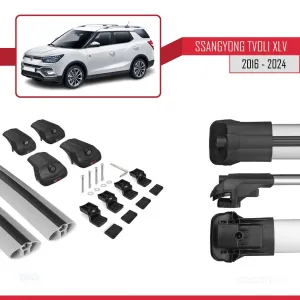 Ssangyong Tivoli XLV 2016 ve Sonrası ile uyumlu ACE-1 Ara Atkı Tavan Barı GRİ thumb 5