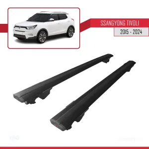 Ssangyong Tivoli 2015 ve Sonrası ile uyumlu HOOK Model Anahtar Kilitli Ara Atkı Tavan Barı SİYAH thumb 4