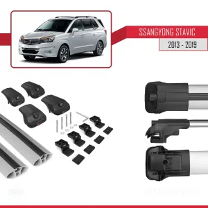 Ssangyong Stavic 2013-2019 Arası ile uyumlu ACE-1 Ara Atkı Tavan Barı GRİ thumb 5