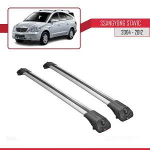 Ssangyong Stavic 2004-2012 Arası ile uyumlu ACE-1 Ara Atkı Tavan Barı GRİ thumb 3