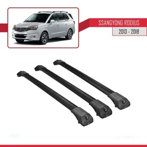 Ssangyong Rodius 2013-2018 Arası ile uyumlu ACE-1 Ara Atkı Tavan Barı SİYAH 3 ADET BAR thumb 3