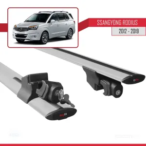 Ssangyong Rodius 2012-2019 Arası ile uyumlu HOOK Model Anahtar Kilitli Ara Atkı Tavan Barı GRİ thumb 5