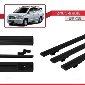 Ssangyong Rodius 2004-2012 Arası ile uyumlu Basic Model Ara Atkı Tavan Barı SİYAH 3 ADET thumb 3