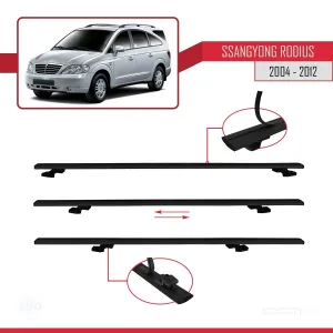 Ssangyong Rodius 2004-2012 Arası ile uyumlu Basic Model Ara Atkı Tavan Barı SİYAH 3 ADET thumb 5