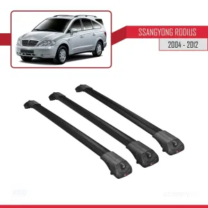 Ssangyong Rodius 2004-2012 Arası ile uyumlu ACE-1 Ara Atkı Tavan Barı SİYAH 3 ADET BAR thumb 3