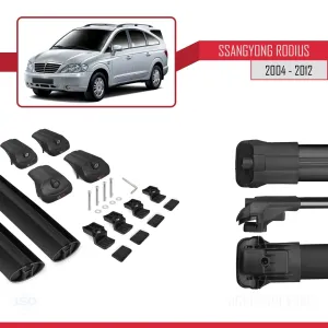 Ssangyong Rodius 2004-2012 Arası ile uyumlu ACE-1 Ara Atkı Tavan Barı SİYAH thumb 5