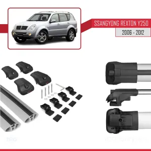 Ssangyong Rexton Y250 2006-2012 Arası ile uyumlu ACE-1 Ara Atkı Tavan Barı GRİ thumb 5