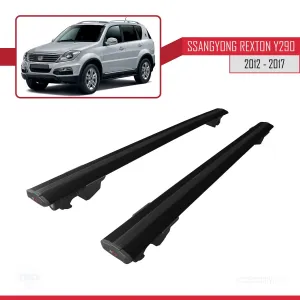 Ssangyong Rexton 2012-2017 Arası ile uyumlu HOOK Model Anahtar Kilitli Ara Atkı Tavan Barı SİYAH thumb 4