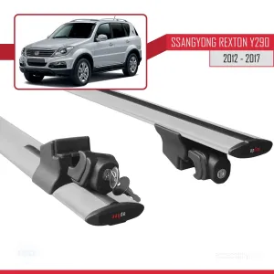 Ssangyong Rexton 2012-2017 Arası ile uyumlu HOOK Model Anahtar Kilitli Ara Atkı Tavan Barı GRİ thumb 5