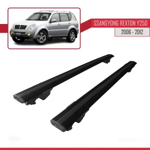 Ssangyong Rexton 2006-2012 Arası ile uyumlu HOOK Model Anahtar Kilitli Ara Atkı Tavan Barı SİYAH thumb 4