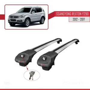 Ssangyong Rexton (Y290) 2012-2017 Arası ile uyumlu ACE-1 Ara Atkı Tavan Barı GRİ thumb 4