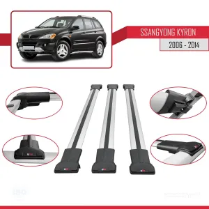 Ssangyong Kyron 2006-2014 Arası ile uyumlu FLY Model Ara Atkı Tavan Barı GRİ 3 ADET BAR thumb 5