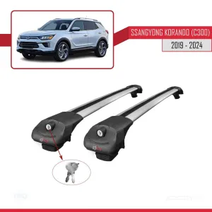 Ssangyong Korando (C300) 2019 ve Sonrası ile uyumlu ACE-1 Ara Atkı Tavan Barı GRİ thumb 4