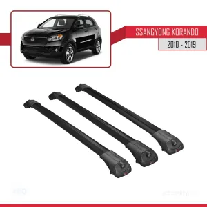 Ssangyong Korando (C) 2010-2019 Arası ile uyumlu ACE-1 Ara Atkı Tavan Barı SİYAH 3 ADET BAR thumb 3