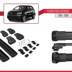 Ssangyong Korando (C) 2010-2019 Arası ile uyumlu ACE-1 Ara Atkı Tavan Barı SİYAH thumb 5