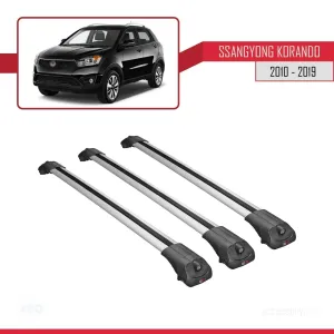 Ssangyong Korando (C) 2010-2019 Arası ile uyumlu ACE-1 Ara Atkı Tavan Barı GRİ 3 ADET BAR thumb 3