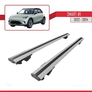 Smart #1 2022 ve Sonrası ile uyumlu HOOK Model Anahtar Kilitli Ara Atkı Tavan Barı GRİ thumb 4