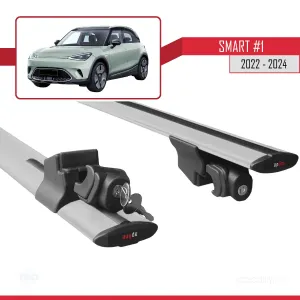 Smart #1 2022 ve Sonrası ile uyumlu HOOK Model Anahtar Kilitli Ara Atkı Tavan Barı GRİ thumb 5