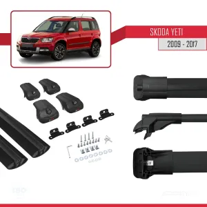 Skoda Yeti 2009-2017 Arası ile uyumlu ACE-1 Ara Atkı Tavan Barı SİYAH thumb 5