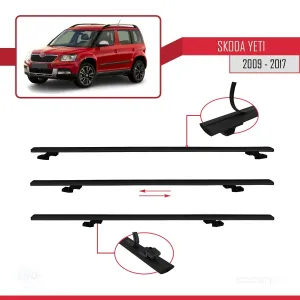 Skoda Yeti 2009-2017 Arası  ile uyumlu Basic Model Ara Atkı Tavan Barı SİYAH 3 ADET thumb 5
