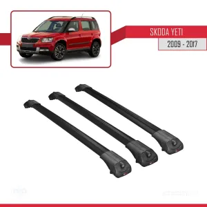 Skoda Yeti 2009-2017 Arası  ile uyumlu ACE-1 Ara Atkı Tavan Barı SİYAH 3 ADET BAR thumb 3